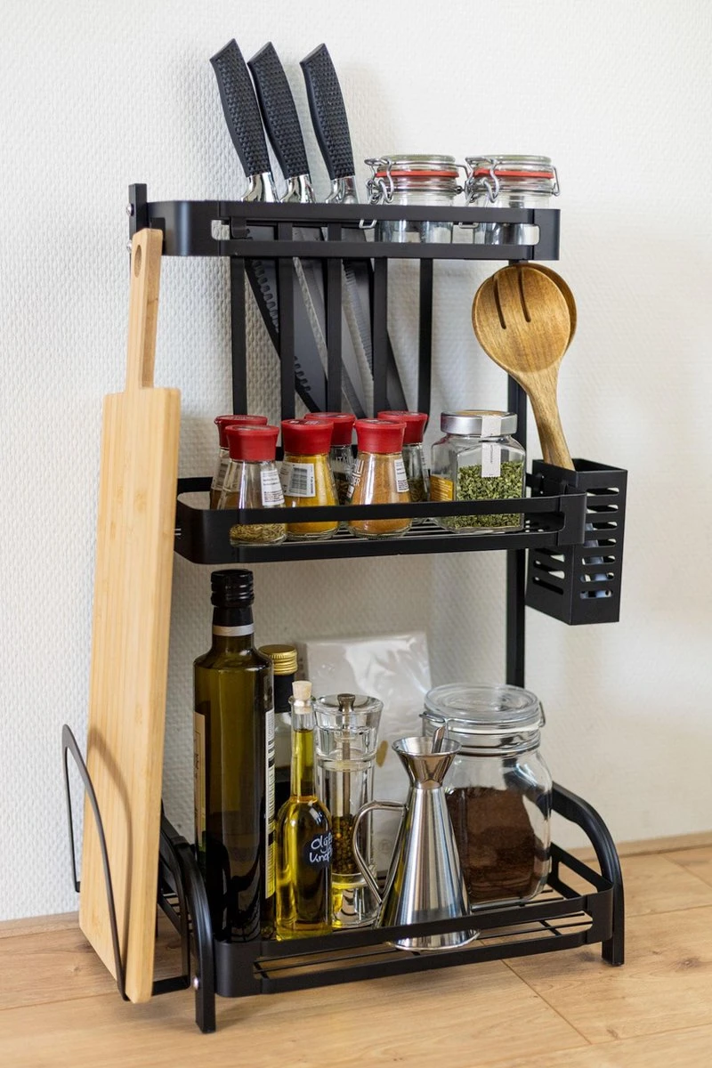 Sens Design Kruidenrek Staand – Keukenrek Voor Kruidenpotjes - Zwart 9 Sens Design Kruidenrek Staand – Keukenrek Voor Kruidenpotjes - Zwart - Afbeelding 9