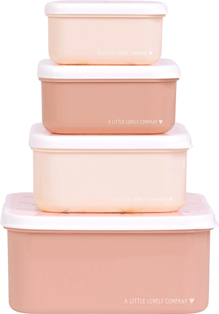 A Little Lovely Company - Brooddoos - Broodtrommel - Lunch & Snack Box Set Van 4 - Vlinders 2 A Little Lovely Company - Brooddoos - Broodtrommel - Lunch & Snack Box Set Van 4 - Vlinders - Afbeelding 2