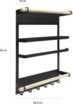 QUVIO Keukenrekje Van Metaal Magnetisch - Kruidenrek - Keuken Opbergrek Voor Kruiden, Handdoeken En Opscheplepels - Zwart 18 QUVIO Keukenrekje Van Metaal Magnetisch - Kruidenrek - Keuken Opbergrek Voor Kruiden, Handdoeken En Opscheplepels - Zwart -Mepal Shop 844x1200