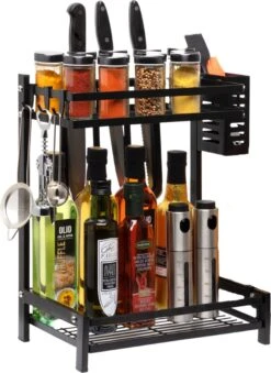 Pazzo Goods - Keuken Organizer - Keukenrek - Zwart - Metaal - 2 Laags - Multifunctioneel - Zwart - 13 Pazzo Goods - Keuken Organizer - Keukenrek - Zwart - Metaal - 2 Laags - Multifunctioneel - Zwart - -Mepal Shop 875x1200