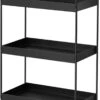 Merkloos 3 Tier Staande Planken Keuken Onder Kast Plank Douche Plank Badkamer Werkblad Organizer Ijdelheid Lade Cosmetica & Make-up Opslag Kruidenrek Zwart
