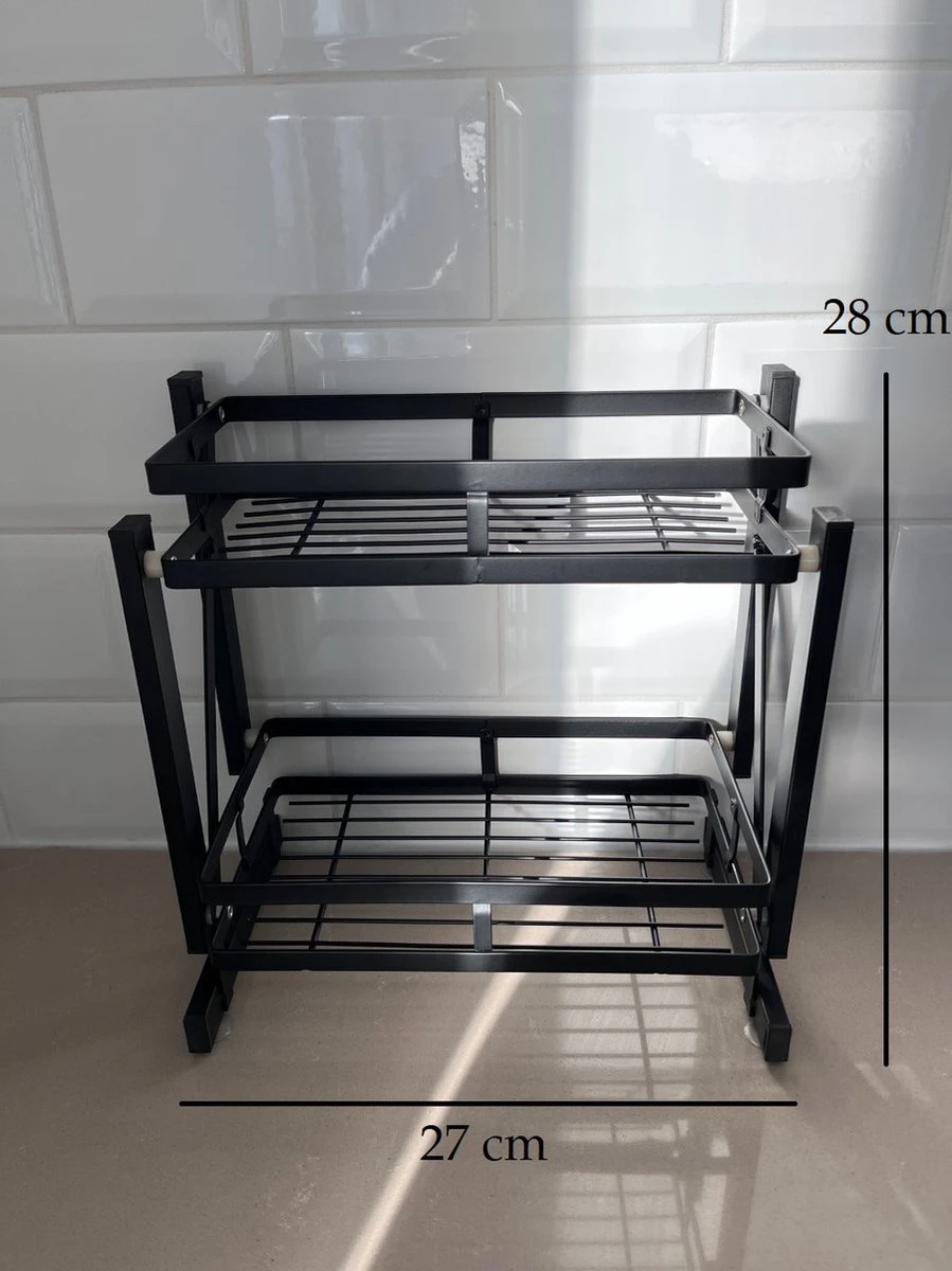 Merkloos Inklapbaar Kruidenrek - 2-laags Keukenrek - Aanrecht Organizer - Kruiden Etàgere - Staand Keukenrek 5 Merkloos Inklapbaar Kruidenrek - 2-laags Keukenrek - Aanrecht Organizer - Kruiden Etàgere - Staand Keukenrek - Afbeelding 5