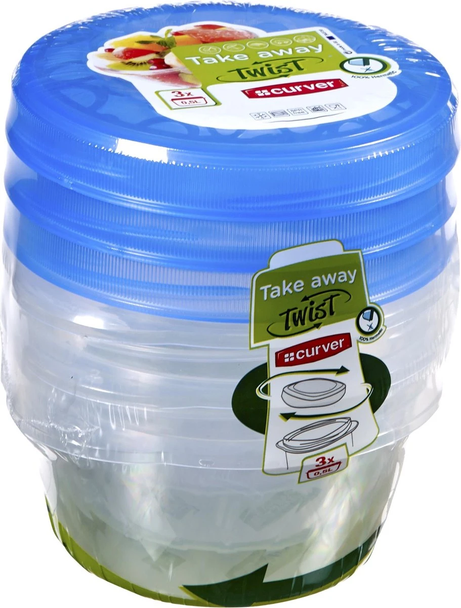 Curver Vershouddozen Take Away Twist 3x0.5L 1 Curver Vershouddozen Take Away Twist 3x0.5L