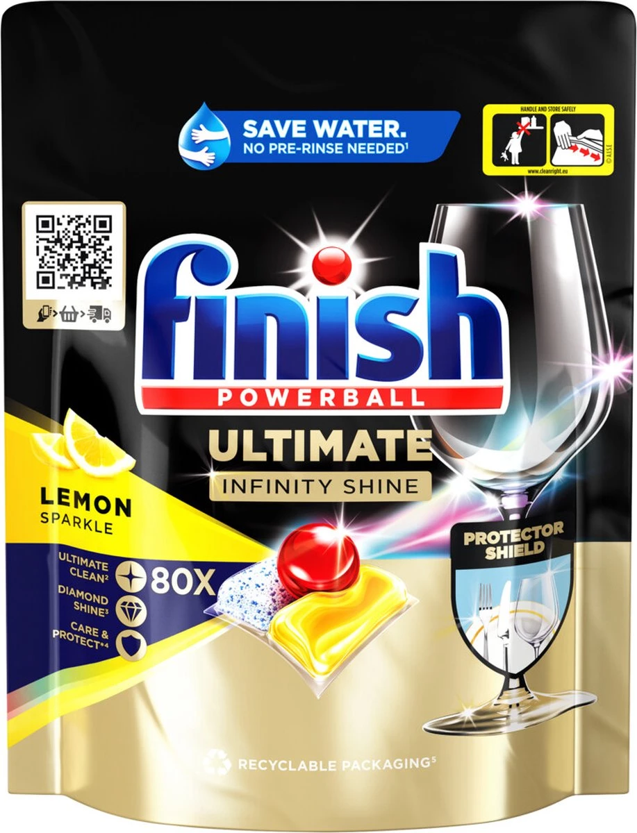 Finish Ultimate Infinity Shine Citroen Vaatwastabletten - 80 Capsules 13 Finish Ultimate Infinity Shine Citroen Vaatwastabletten - 80 Capsules - Afbeelding 13