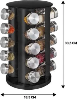 Merkloos Draaibaar Kruidenrek Met 20 Kruidenpotjes - Kruidenrek Staand - Aanrecht Organiser - Glazen Potjes Met Deksel - Inclusief 32 Etiketten En 1 Uitwisbare Stift - Ronde Afwerking - Zwart 11 Merkloos Draaibaar Kruidenrek Met 20 Kruidenpotjes - Kruidenrek Staand - Aanrecht Organiser - Glazen Potjes Met Deksel - Inclusief 32 Etiketten En 1 Uitwisbare Stift - Ronde Afwerking - Zwart -Mepal Shop 930x1200