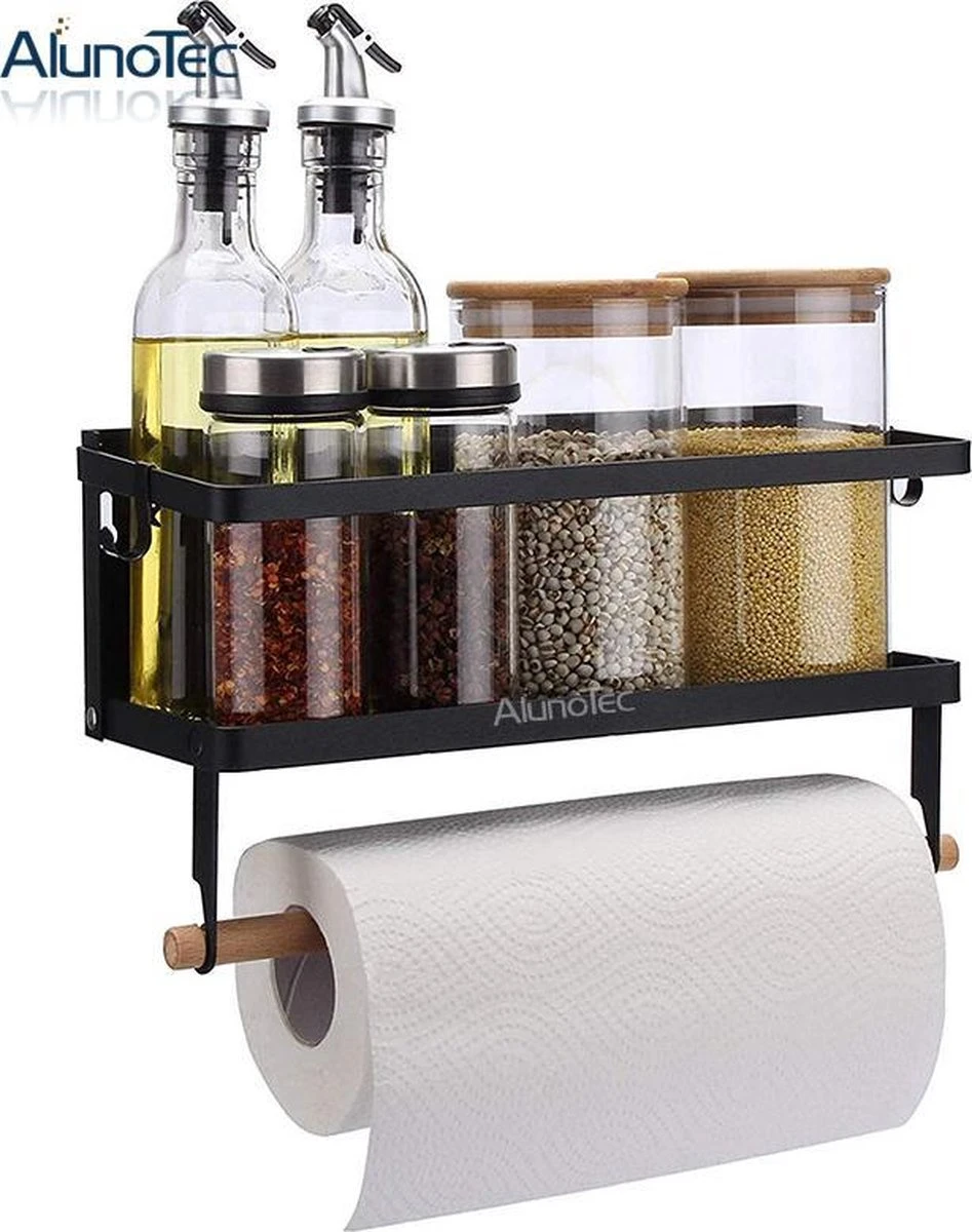 Merkloos Kruidenrek Zwart - Multifunctioneel Ophangbaar Keukenrek - Keukenrolhouder Zwart - Multifunctioneel Kruidenrek - Magnetisch Kruidenrek - Keuken Organizer - Koelkast Rek 2 Merkloos Kruidenrek Zwart - Multifunctioneel Ophangbaar Keukenrek - Keukenrolhouder Zwart - Multifunctioneel Kruidenrek - Magnetisch Kruidenrek - Keuken Organizer - Koelkast Rek - Afbeelding 2