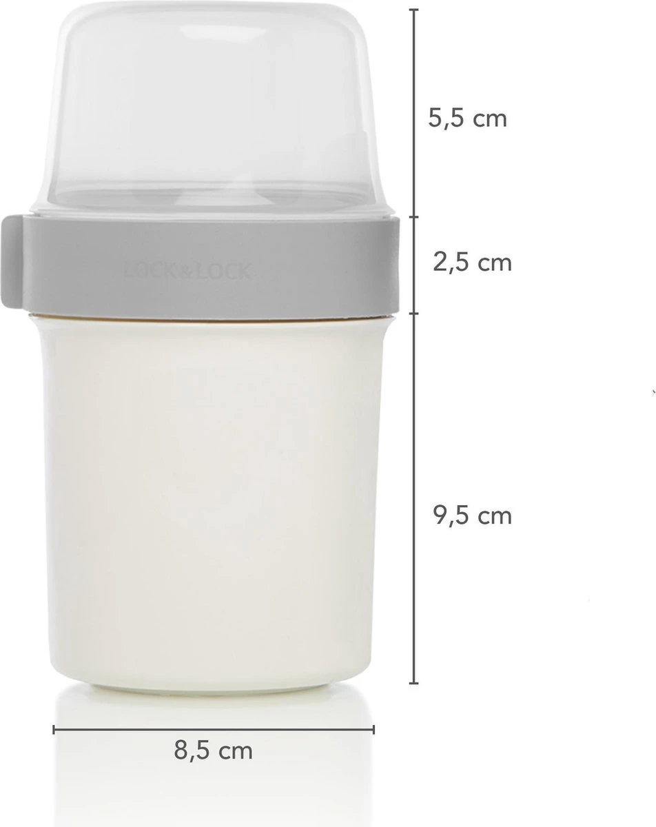 Lock&Lock Yoghurtbeker - Yoghurt Beker To Go - Muesli Beker To Go - Lunchpot - Lunchbeker - Medium - 560 Ml + 310 Ml - Wit 6 Lock&Lock Yoghurtbeker - Yoghurt Beker To Go - Muesli Beker To Go - Lunchpot - Lunchbeker - Medium - 560 Ml + 310 Ml - Wit - Afbeelding 6