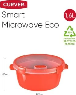 Curver Smart Microwave Eco Steamer Rond 1.6L + Stoomtray - Rood -Mepal Shop 962x1200