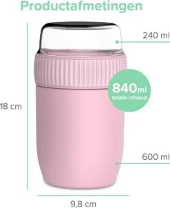 Coninx Thermos Lunchbox - Muesli Beker To Go - Isoleer Lunchpot - Yoghurtbeker To Go - Mueslibeker 840ml (600ml+240ml) - RVS / Roze 14 Coninx Thermos Lunchbox - Muesli Beker To Go - Isoleer Lunchpot - Yoghurtbeker To Go - Mueslibeker 840ml (600ml+240ml) - RVS / Roze -Mepal Shop 981x1200