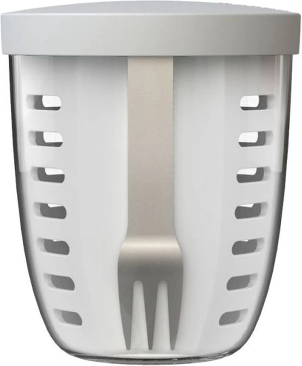 Mepal – Fruit-& Veggie Pot Ellipse – Fruitbox Voor Onderweg - Wit – Voorzien Van Vergietje En RVS Vorkje 9 Mepal – Fruit-& Veggie Pot Ellipse – Fruitbox Voor Onderweg - Wit – Voorzien Van Vergietje En RVS Vorkje - Afbeelding 9