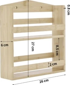 ACAZA Ophangbaar Kruidenrek Met 10 Glazen Kruidenpotjes, Spice Rack, Keuken Rek, Kruiden Organizer Voor Specerijen, Peper, Zout, 26 Cm Breed, Bamboe 7 ACAZA Ophangbaar Kruidenrek Met 10 Glazen Kruidenpotjes, Spice Rack, Keuken Rek, Kruiden Organizer Voor Specerijen, Peper, Zout, 26 Cm Breed, Bamboe -Mepal Shop 995x1200